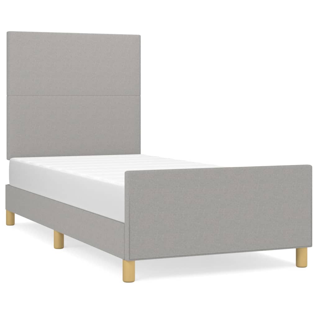 Bedframe zonder matras 80x200 cm stof lichtgrijs is nu te koop bij PeponiXL, paradijselijk wonen!