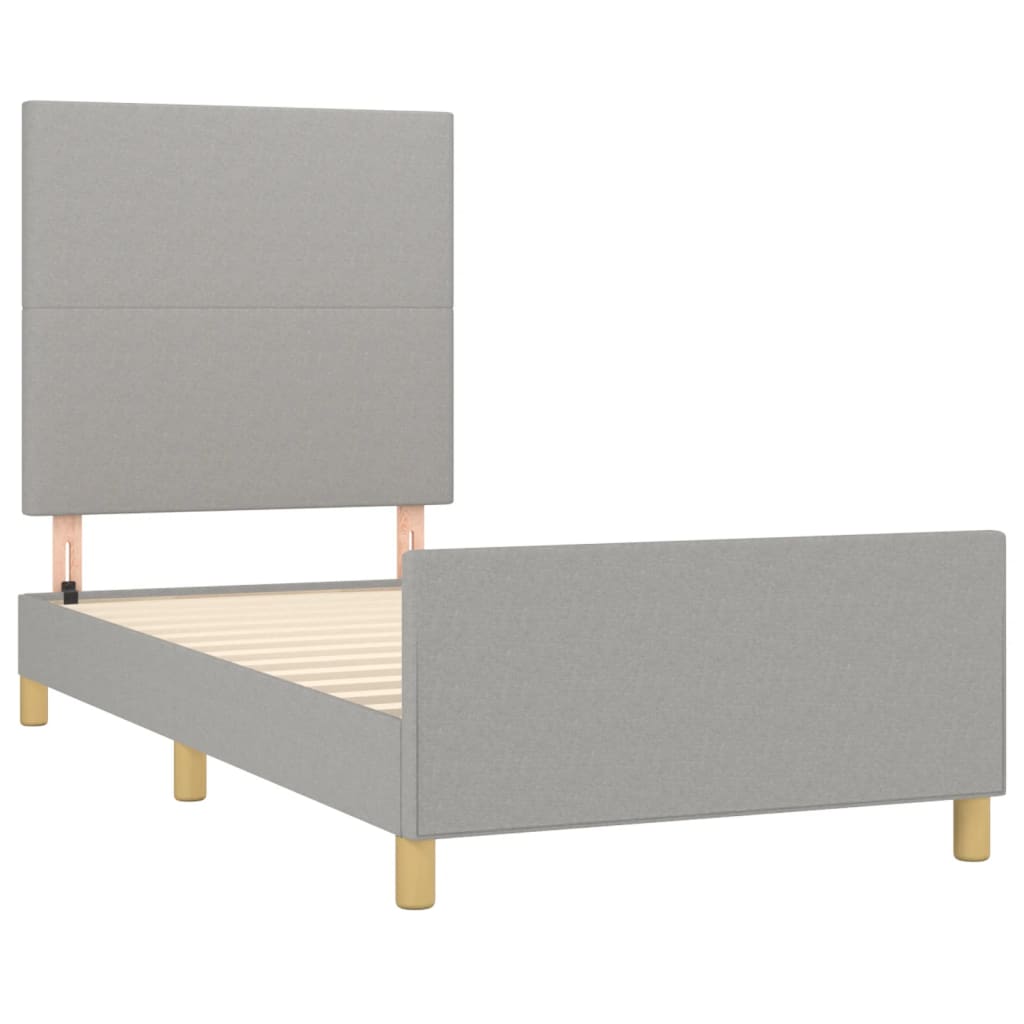 Bedframe zonder matras 80x200 cm stof lichtgrijs is nu te koop bij PeponiXL, paradijselijk wonen!