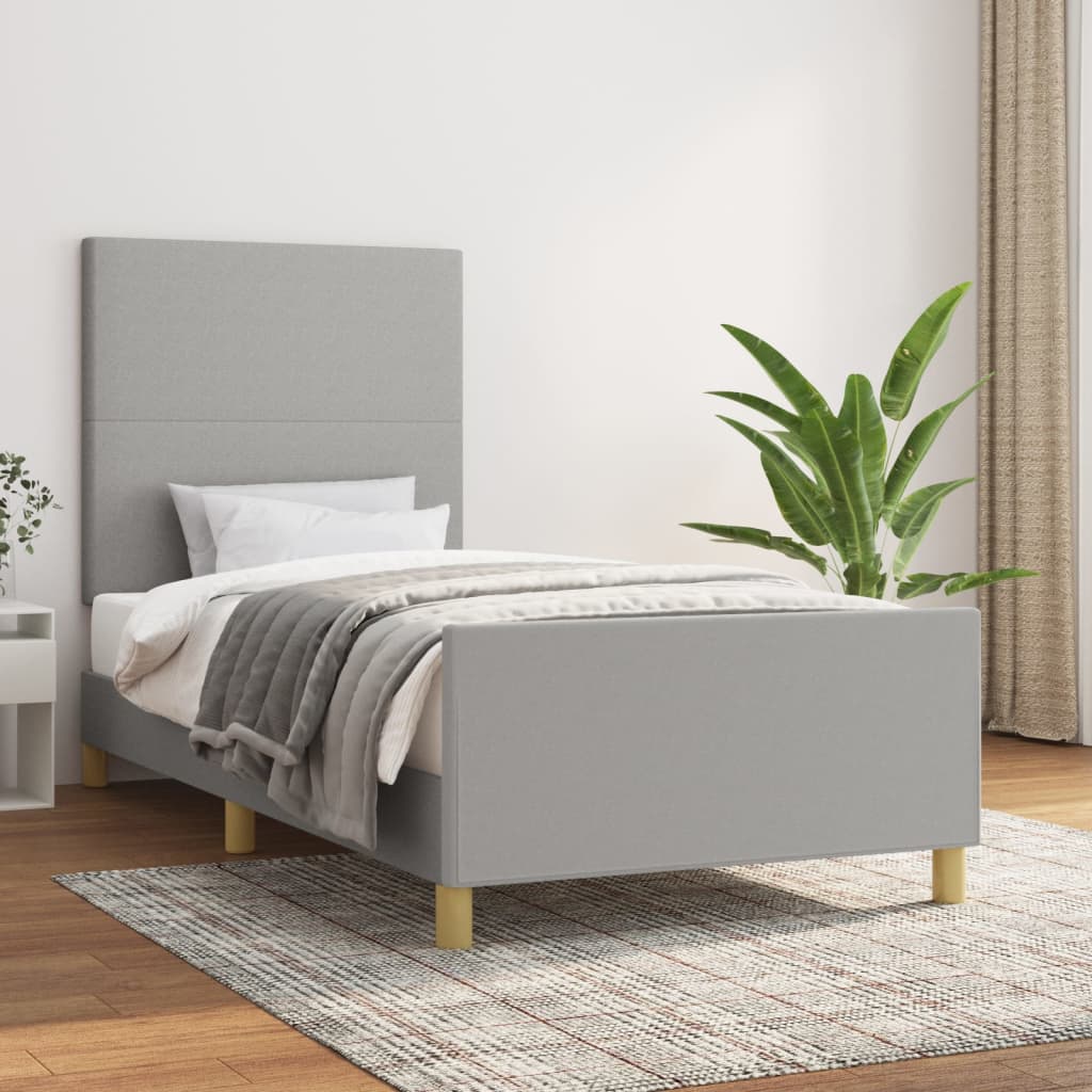 Bedframe zonder matras 80x200 cm stof lichtgrijs is nu te koop bij PeponiXL, paradijselijk wonen!