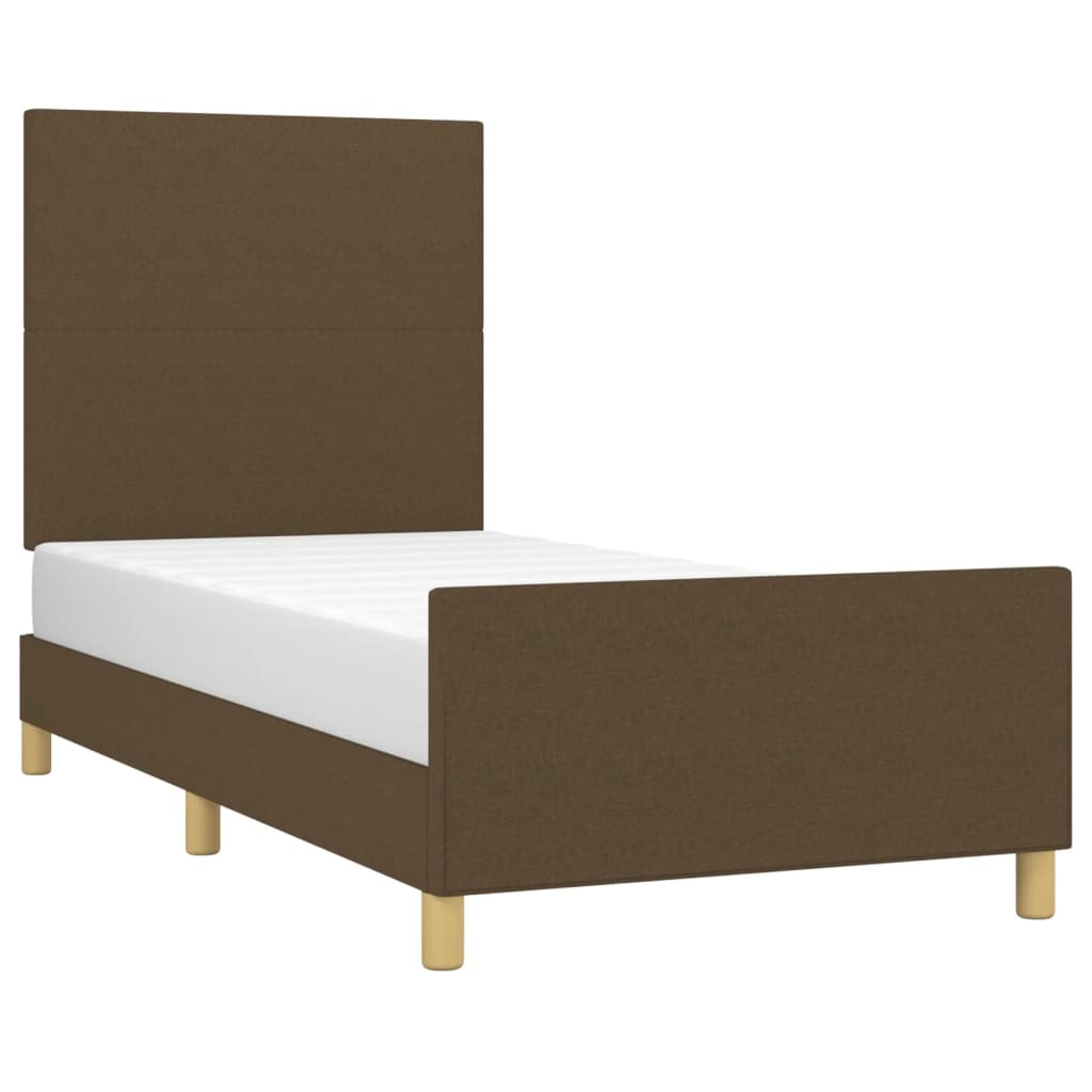 Bedframe zonder matras 80x200 cm stof donkerbruin is nu te koop bij PeponiXL, paradijselijk wonen!
