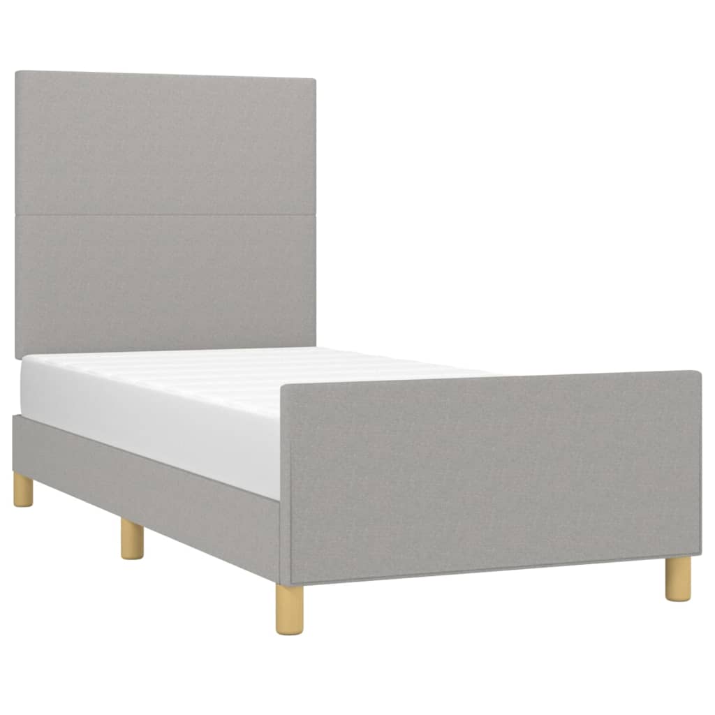 Bedframe zonder matras 90x190 cm stof lichtgrijs is nu te koop bij PeponiXL, paradijselijk wonen!