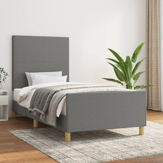 Bedframe zonder matras 90x190 cm stof donkergrijs is nu te koop bij PeponiXL, paradijselijk wonen!