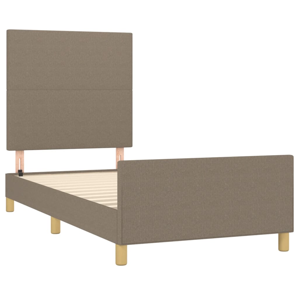 Bedframe zonder matras 90x190 cm stof taupe is nu te koop bij PeponiXL, paradijselijk wonen!
