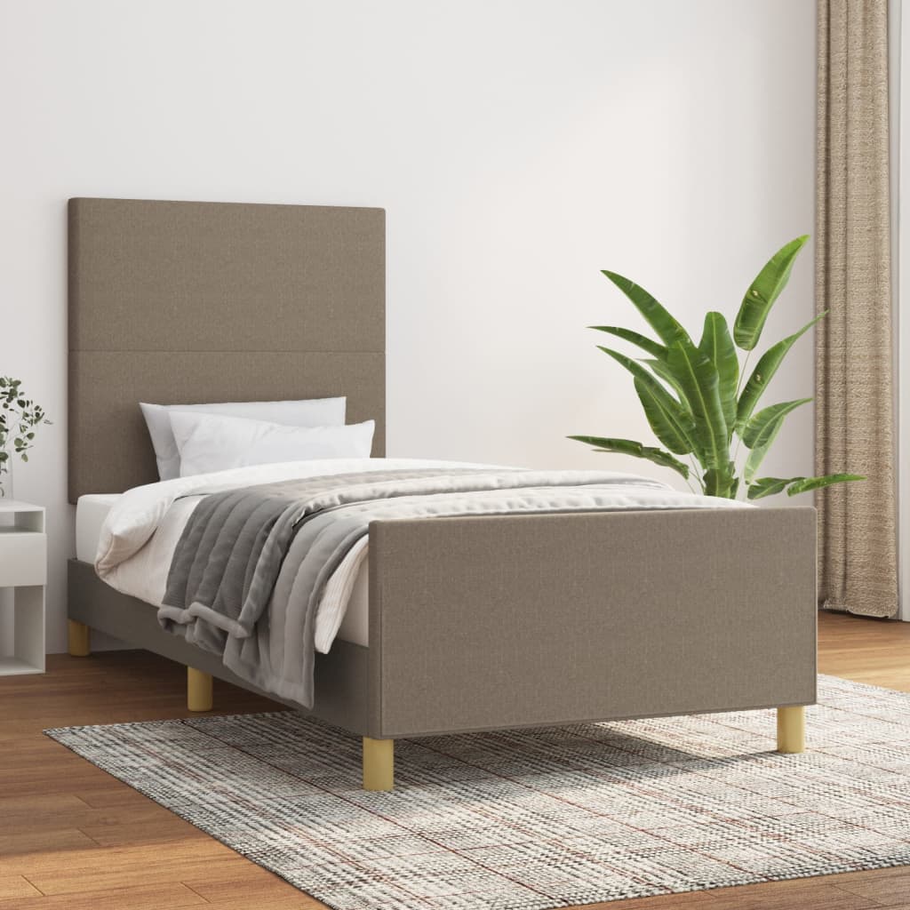 Bedframe zonder matras 90x190 cm stof taupe is nu te koop bij PeponiXL, paradijselijk wonen!