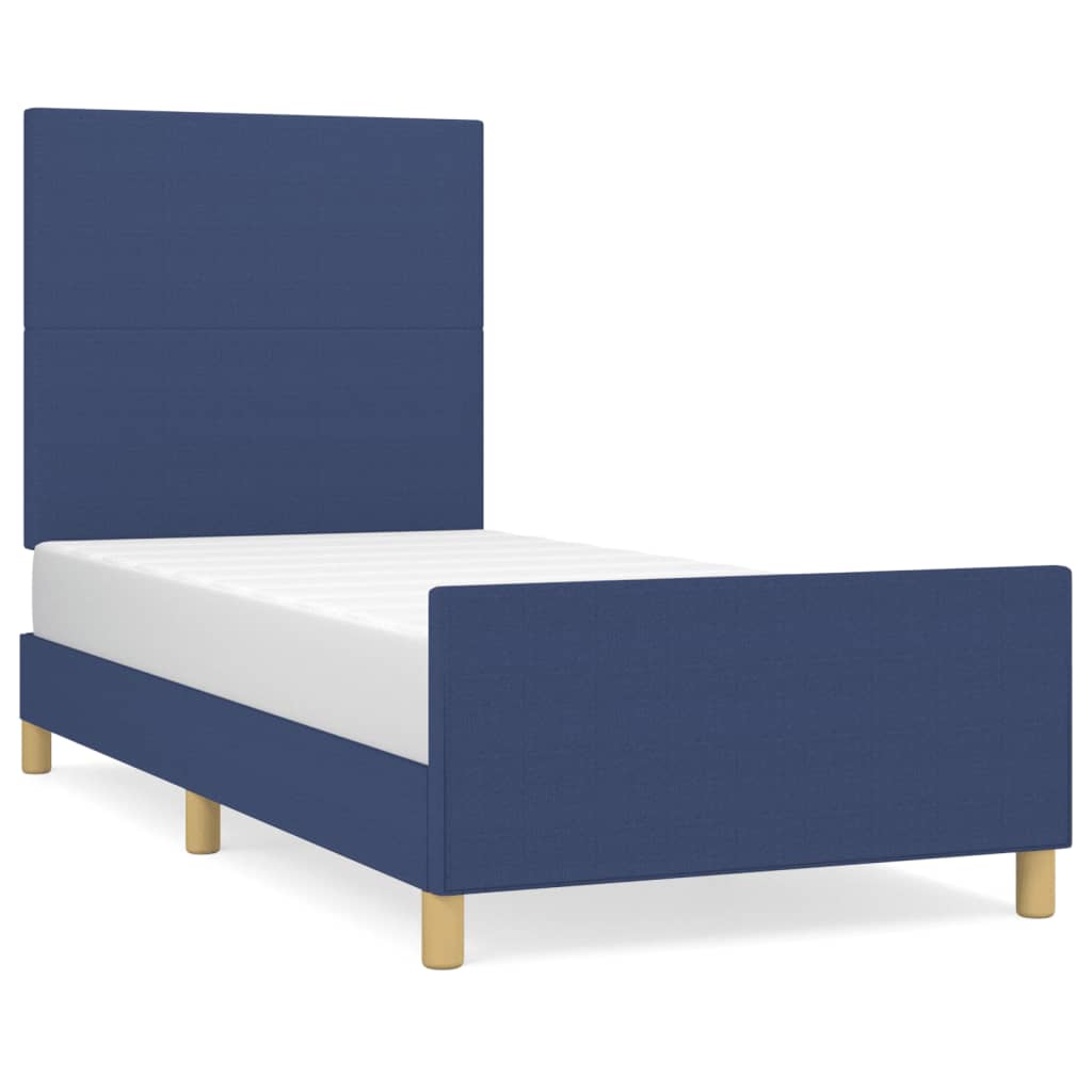 Bedframe zonder matras 90x190 cm stof blauw is nu te koop bij PeponiXL, paradijselijk wonen!