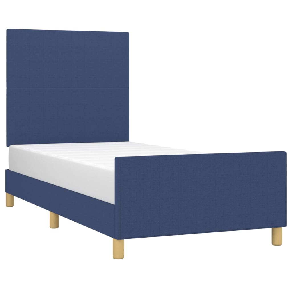 Bedframe zonder matras 90x190 cm stof blauw is nu te koop bij PeponiXL, paradijselijk wonen!