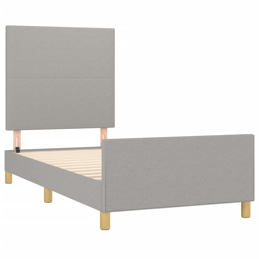 Bedframe zonder matras 90x200 cm stof lichtgrijs is nu te koop bij PeponiXL, paradijselijk wonen!