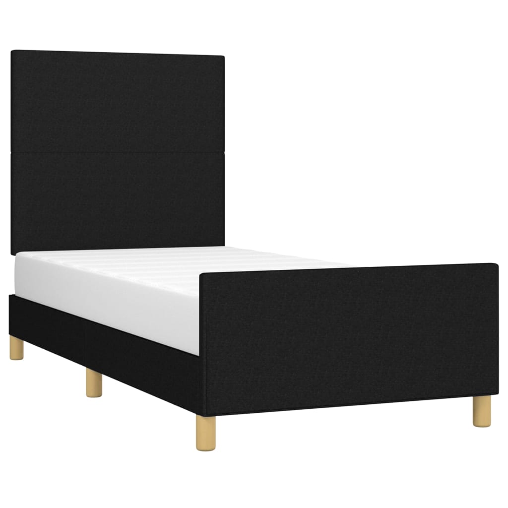 Bedframe zonder matras 90x200 cm stof zwart is nu te koop bij PeponiXL, paradijselijk wonen!