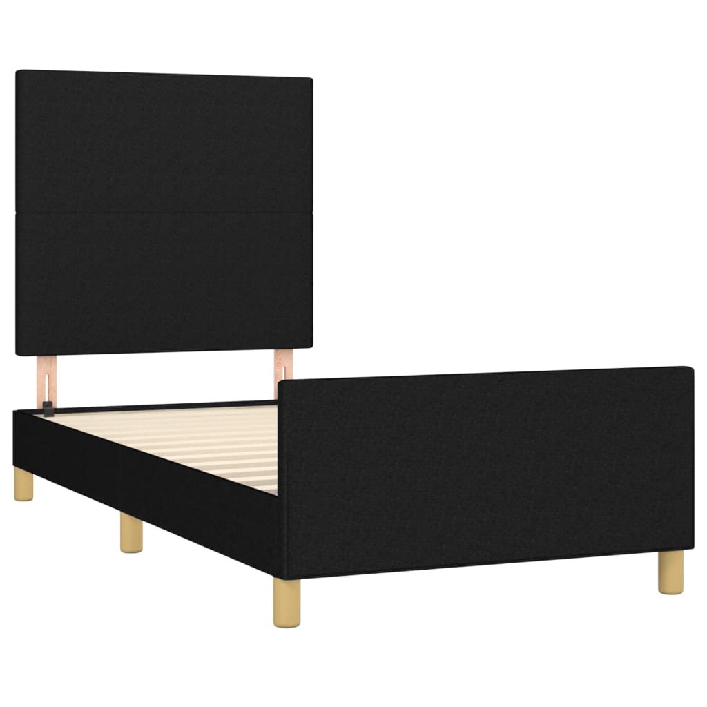 Bedframe zonder matras 90x200 cm stof zwart is nu te koop bij PeponiXL, paradijselijk wonen!
