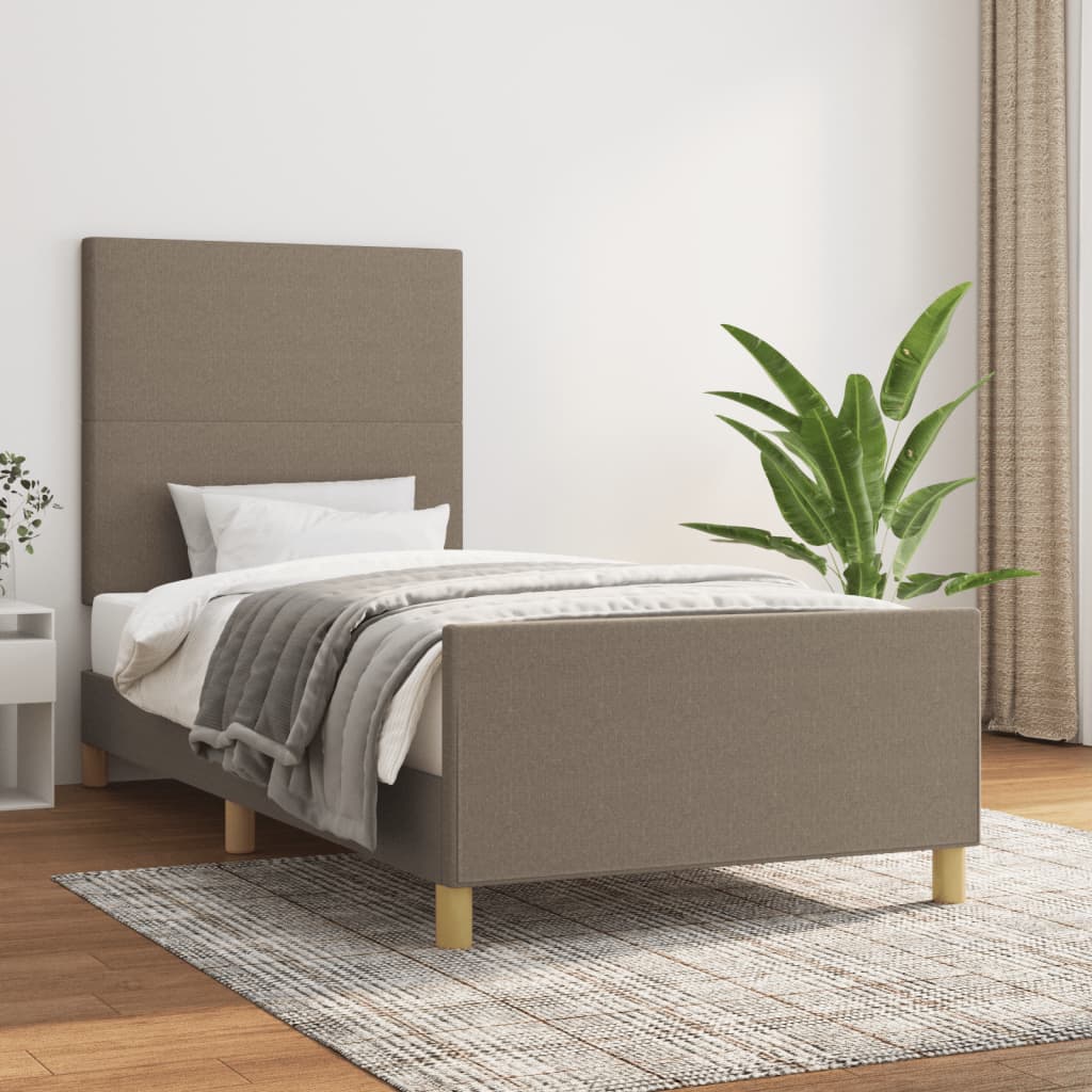 Bedframe zonder matras 90x200 cm stof taupe is nu te koop bij PeponiXL, paradijselijk wonen!
