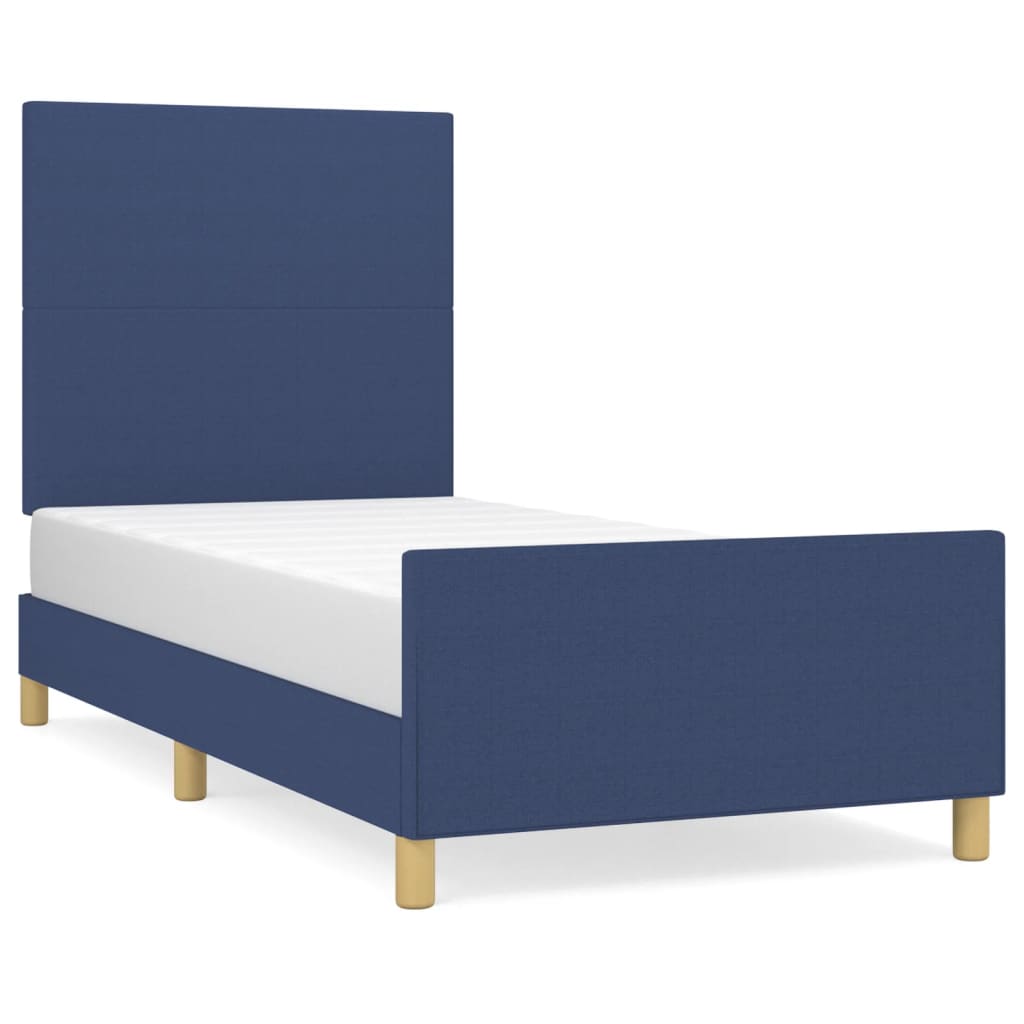 Bedframe zonder matras 90x200 cm stof blauw is nu te koop bij PeponiXL, paradijselijk wonen!