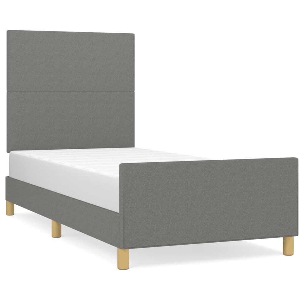 Bedframe zonder matras 100x200 cm stof donkergrijs is nu te koop bij PeponiXL, paradijselijk wonen!