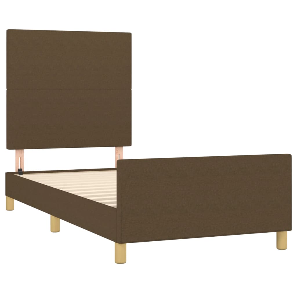 Bedframe zonder matras 100x200 cm stof donkerbruin is nu te koop bij PeponiXL, paradijselijk wonen!