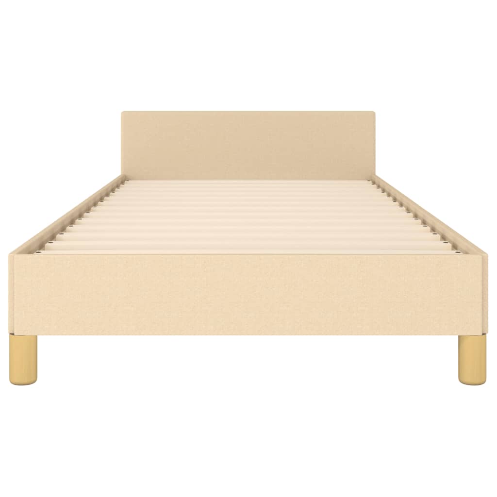 Bedframe zonder matras 100x200 cm stof crèmekleurig is nu te koop bij PeponiXL, paradijselijk wonen!