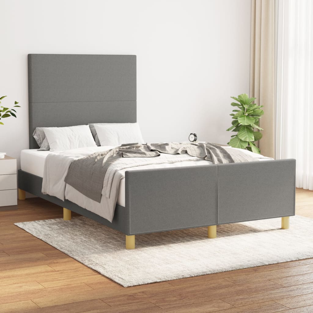 Bedframe zonder matras 120x200 cm stof donkergrijs is nu te koop bij PeponiXL, paradijselijk wonen!