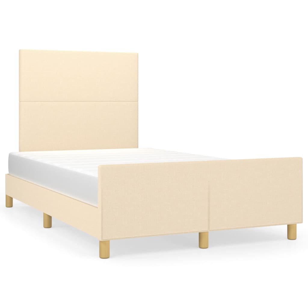 Bedframe zonder matras 120x200 cm stof crèmekleurig is nu te koop bij PeponiXL, paradijselijk wonen!