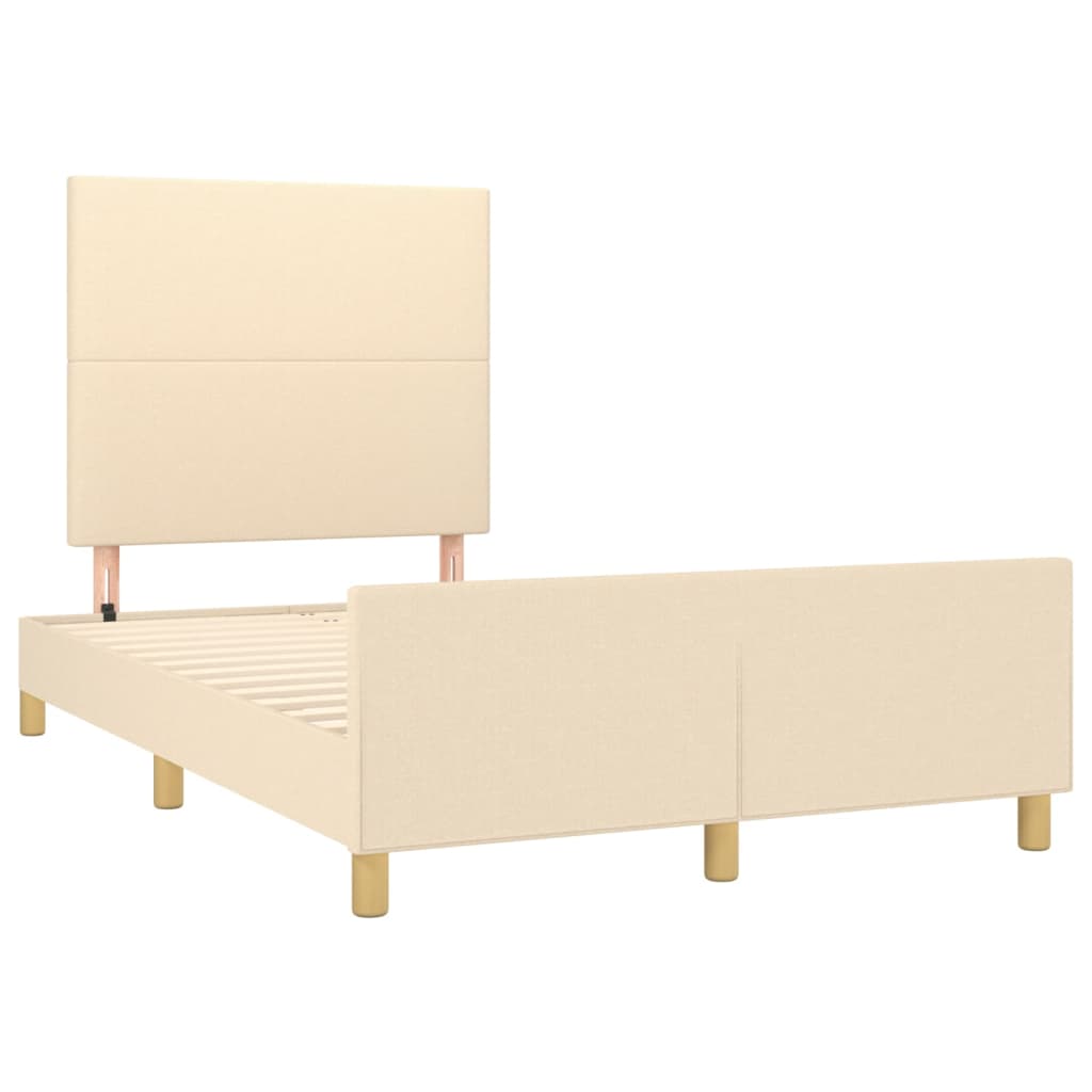 Bedframe zonder matras 120x200 cm stof crèmekleurig is nu te koop bij PeponiXL, paradijselijk wonen!