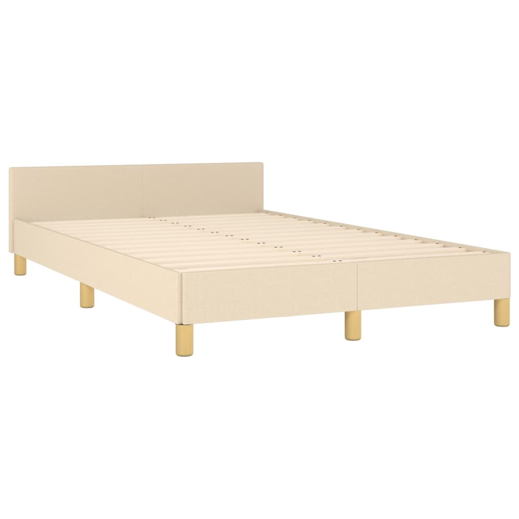 Bedframe zonder matras 120x200 cm stof crèmekleurig is nu te koop bij PeponiXL, paradijselijk wonen!