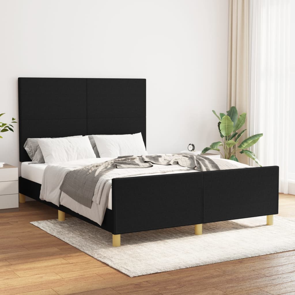 Bedframe zonder matras stof zwart 140x190 cm is nu te koop bij PeponiXL, paradijselijk wonen!