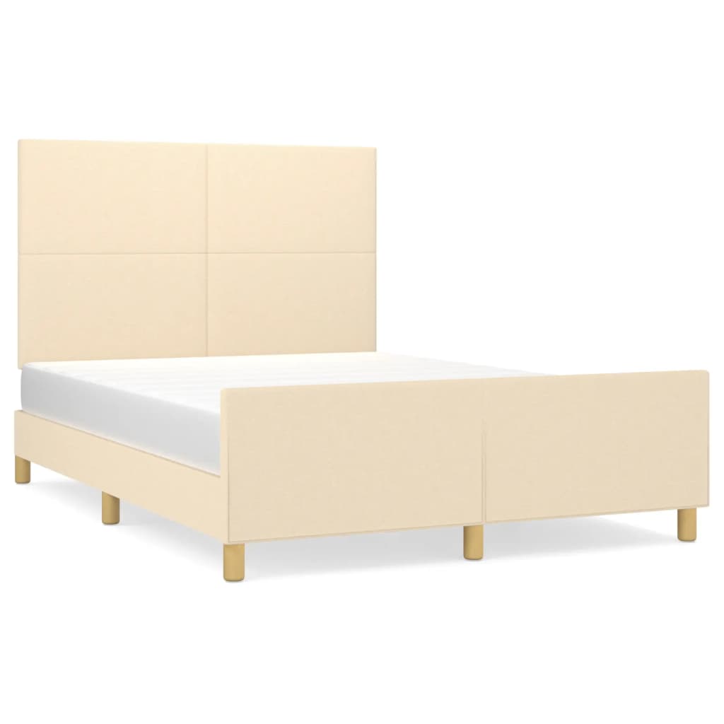 Bedframe zonder matras stof crèmekleurig 140x190 cm is nu te koop bij PeponiXL, paradijselijk wonen!