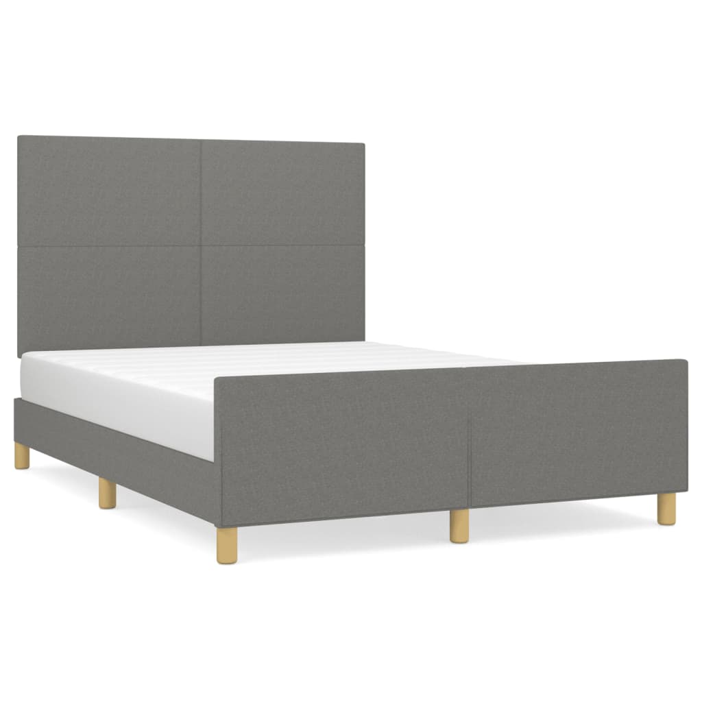 Bedframe zonder matras stof donkergrijs 140x200 cm is nu te koop bij PeponiXL, paradijselijk wonen!