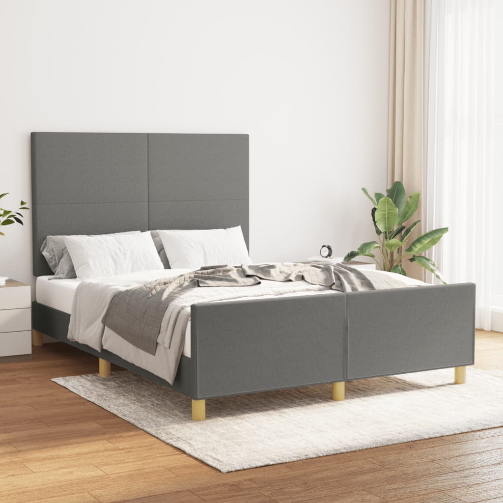 Bedframe zonder matras stof donkergrijs 140x200 cm is nu te koop bij PeponiXL, paradijselijk wonen!