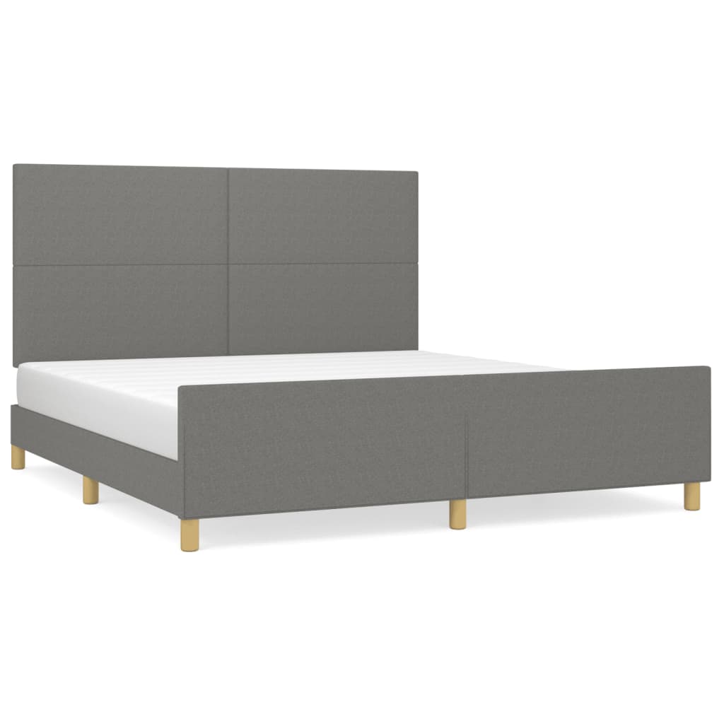 Bedframe zonder matras stof donkergrijs 160x200 cm is nu te koop bij PeponiXL, paradijselijk wonen!