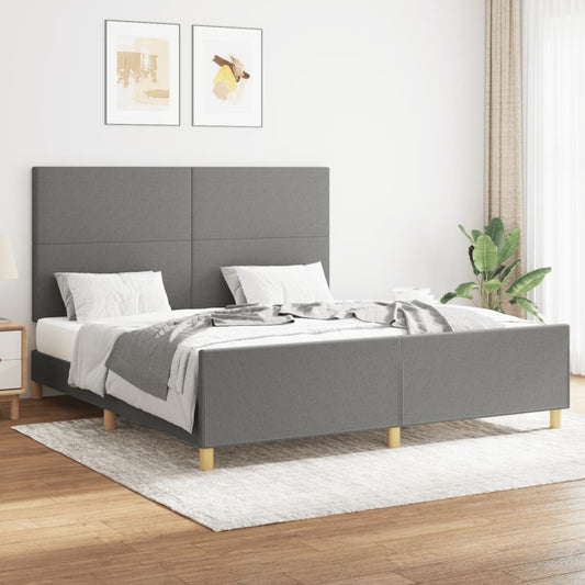Bedframe zonder matras stof donkergrijs 160x200 cm is nu te koop bij PeponiXL, paradijselijk wonen!