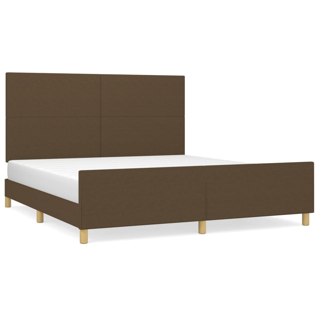 Bedframe zonder matras stof donkerbruin 160x200 cm is nu te koop bij PeponiXL, paradijselijk wonen!