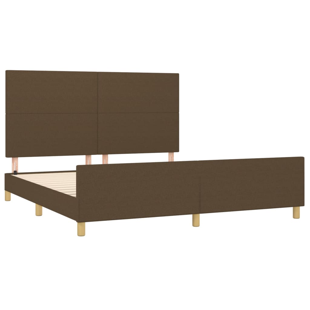 Bedframe zonder matras stof donkerbruin 160x200 cm is nu te koop bij PeponiXL, paradijselijk wonen!