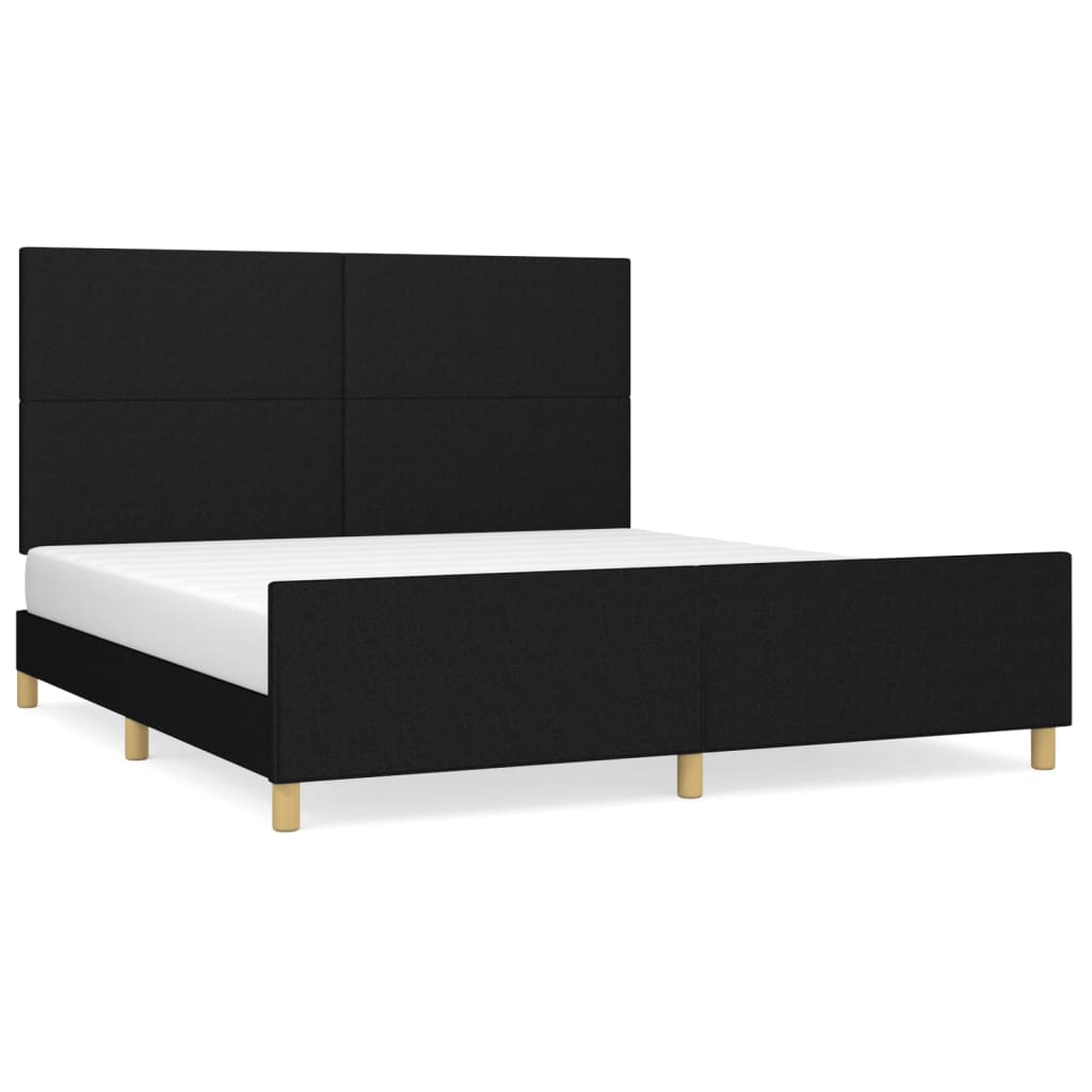 Bedframe zonder matras stof zwart 180x200 cm is nu te koop bij PeponiXL, paradijselijk wonen!