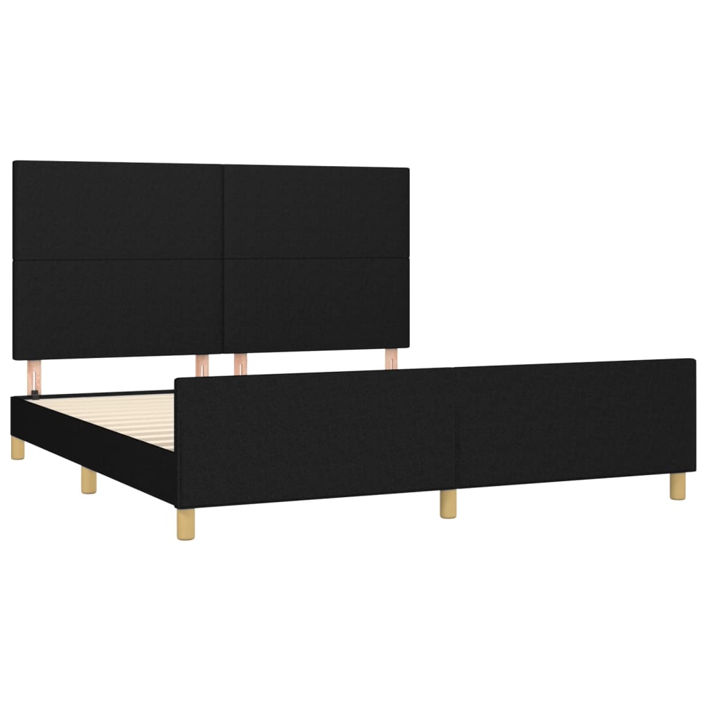 Bedframe zonder matras stof zwart 180x200 cm is nu te koop bij PeponiXL, paradijselijk wonen!