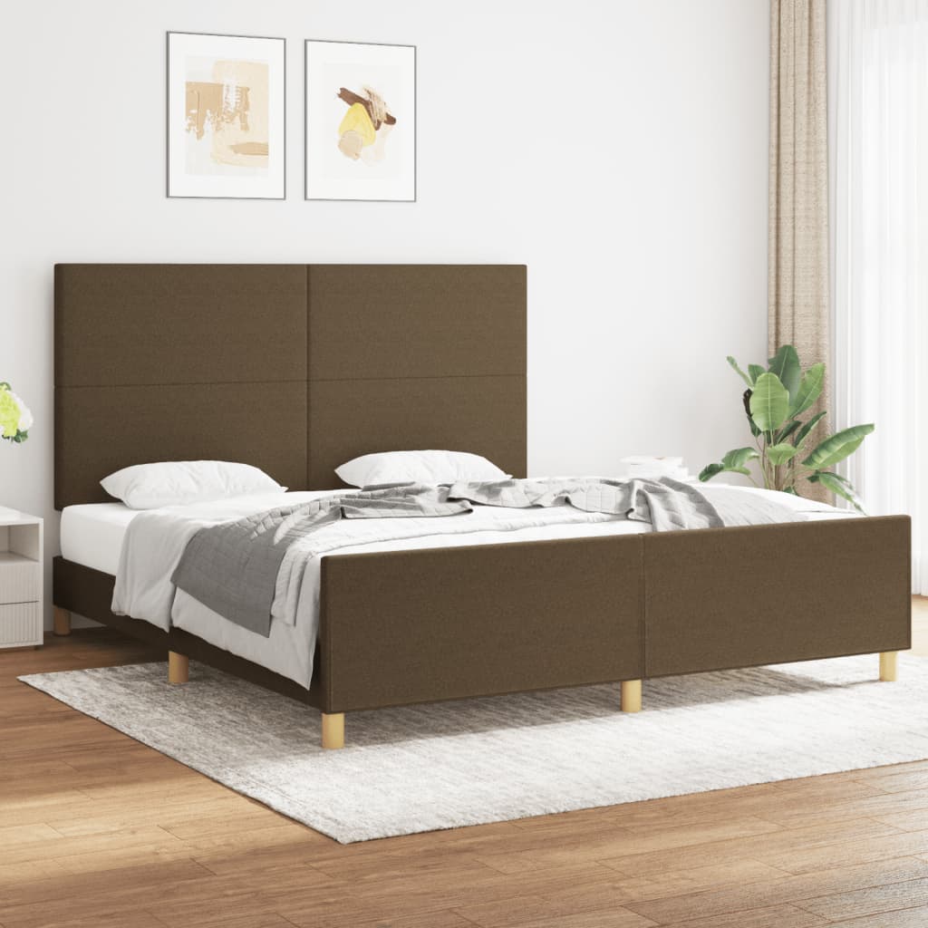 Bedframe zonder matras stof donkerbruin 180x200 cm is nu te koop bij PeponiXL, paradijselijk wonen!