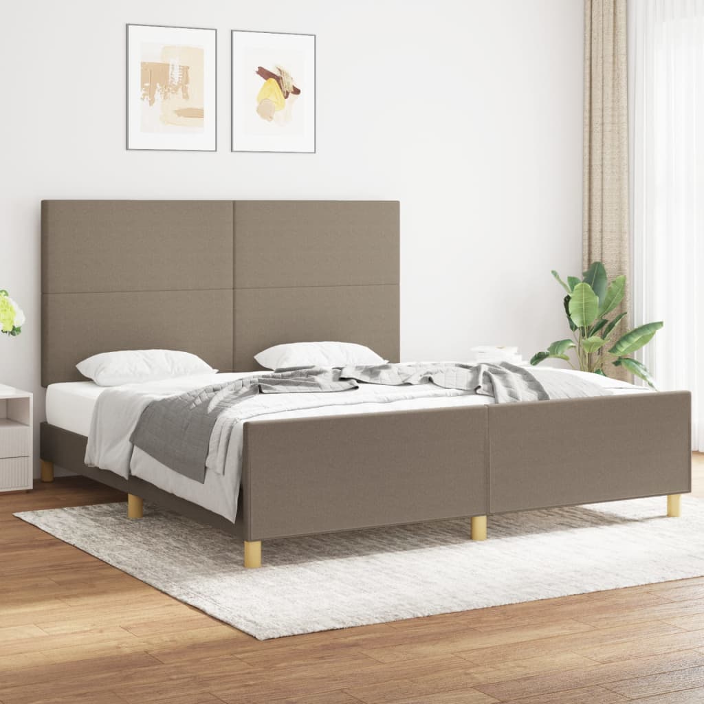 Bedframe zonder matras stof taupe 180x200 cm is nu te koop bij PeponiXL, paradijselijk wonen!