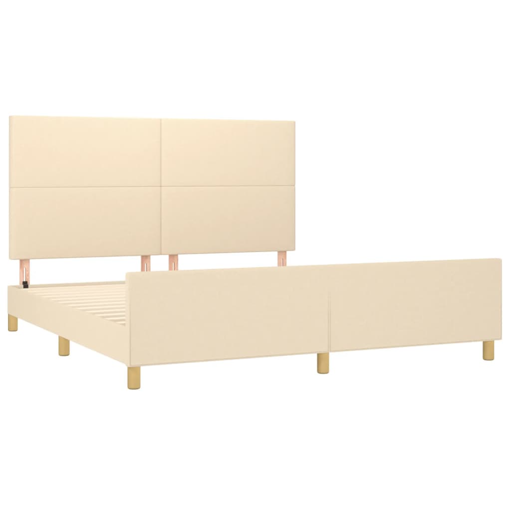 Bedframe zonder matras stof crèmekleurig 180x200 cm is nu te koop bij PeponiXL, paradijselijk wonen!