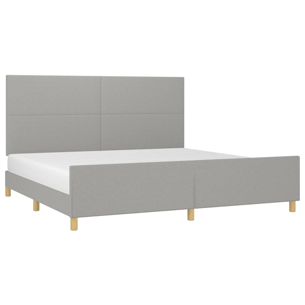 Bedframe zonder matras stof lichtgrijs 200x200 cm is nu te koop bij PeponiXL, paradijselijk wonen!