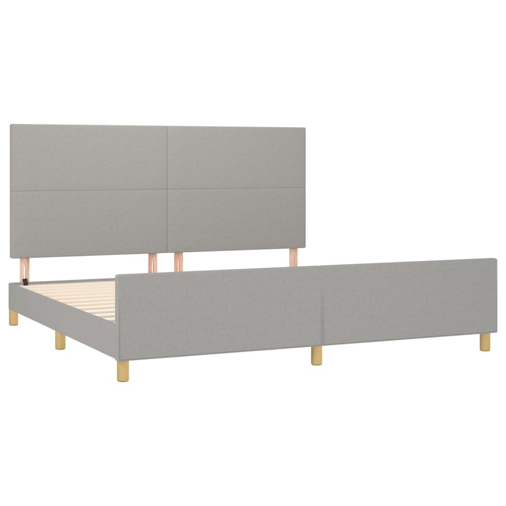 Bedframe zonder matras stof lichtgrijs 200x200 cm is nu te koop bij PeponiXL, paradijselijk wonen!