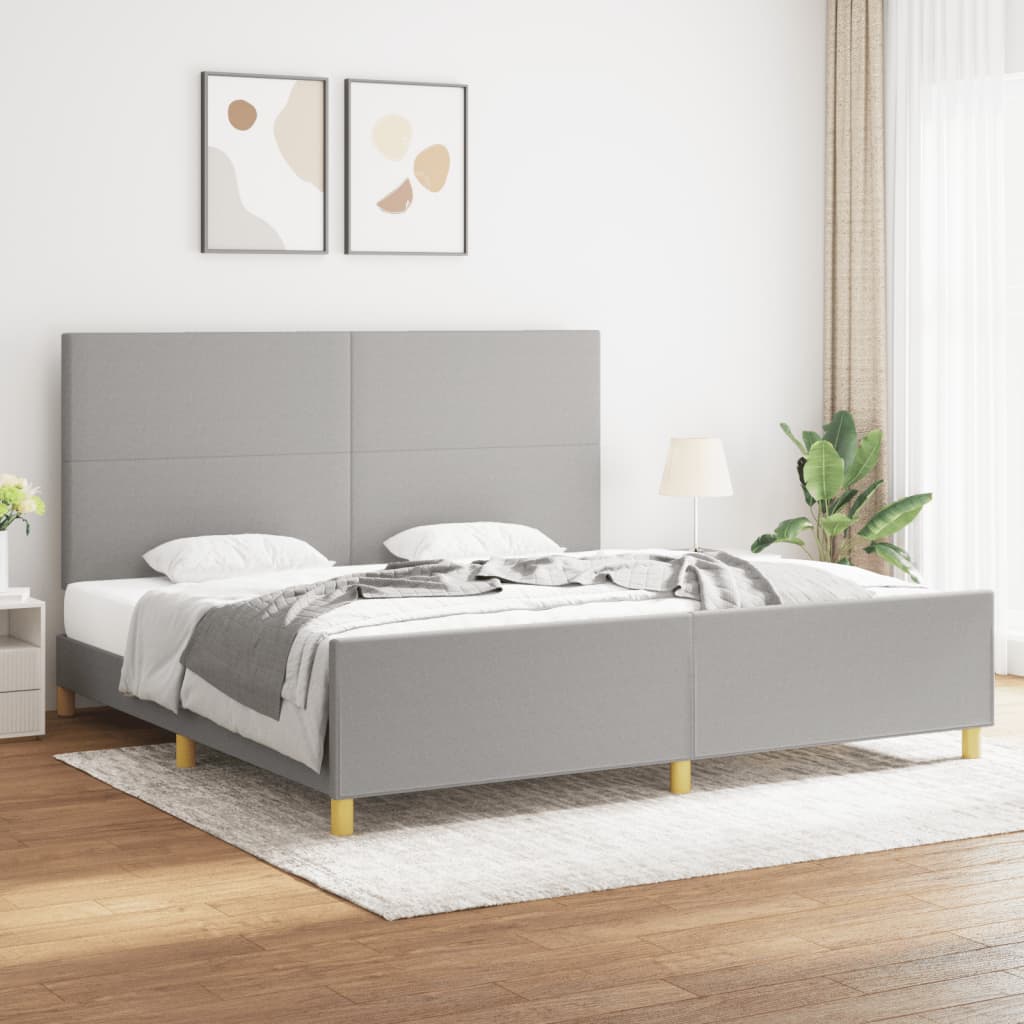 Bedframe zonder matras stof lichtgrijs 200x200 cm is nu te koop bij PeponiXL, paradijselijk wonen!