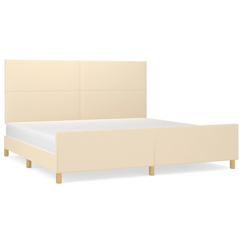 Bedframe zonder matras stof crèmekleurig 200x200 cm is nu te koop bij PeponiXL, paradijselijk wonen!
