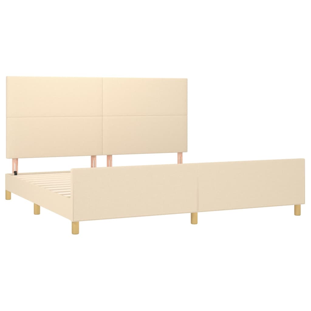 Bedframe zonder matras stof crèmekleurig 200x200 cm is nu te koop bij PeponiXL, paradijselijk wonen!