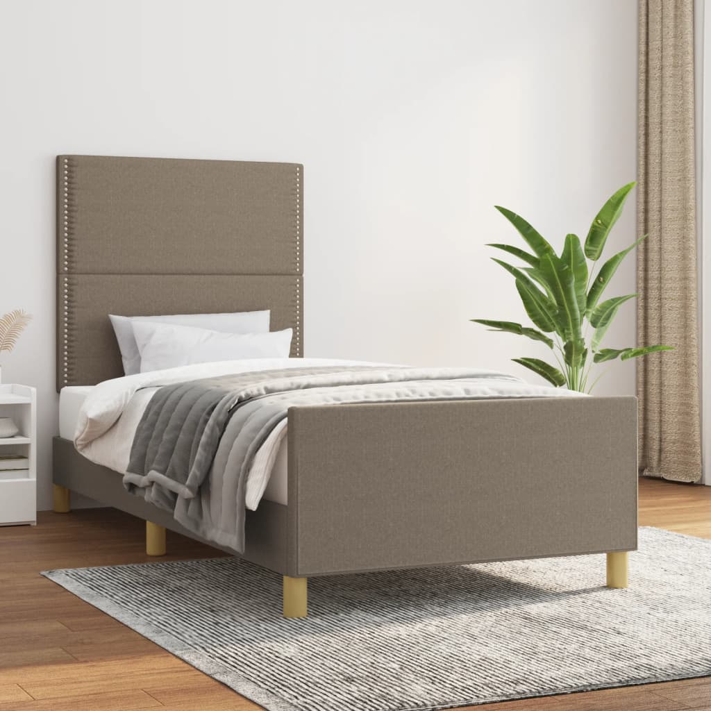 Bedframe zonder matras 90x190 cm stof taupe is nu te koop bij PeponiXL, paradijselijk wonen!