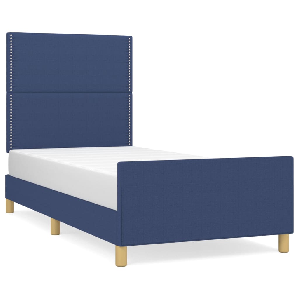Bedframe zonder matras 90x190 cm stof blauw is nu te koop bij PeponiXL, paradijselijk wonen!