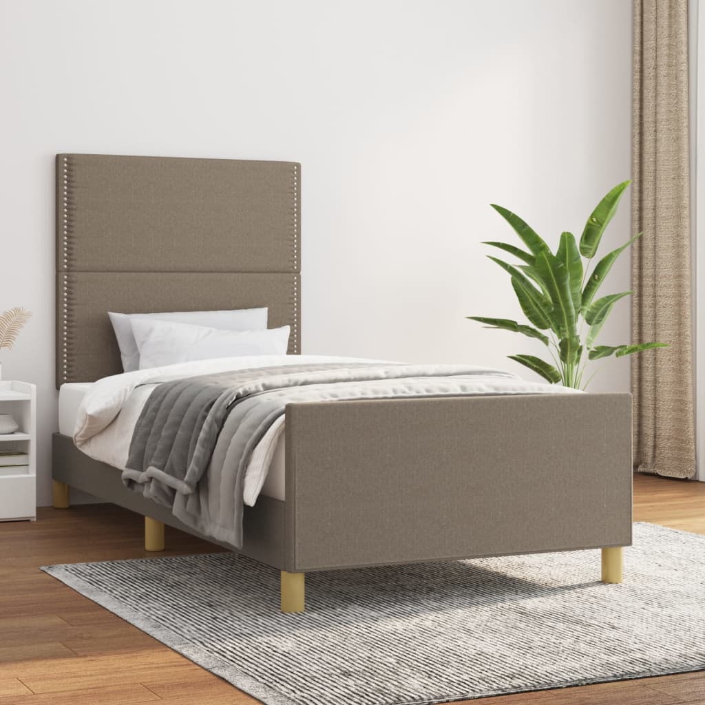 Bedframe zonder matras 90x200 cm stof taupe is nu te koop bij PeponiXL, paradijselijk wonen!