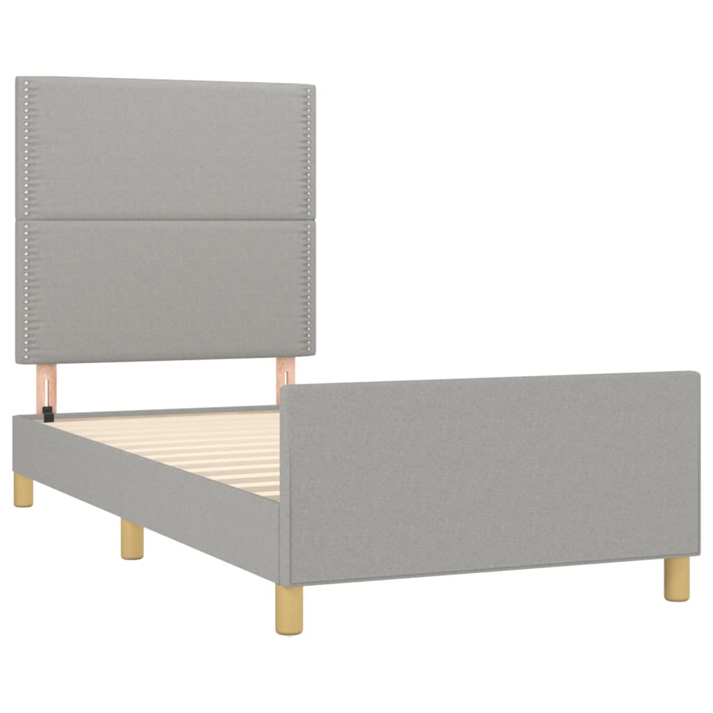 Bedframe zonder matras 100x200 cm stof lichtgrijs is nu te koop bij PeponiXL, paradijselijk wonen!