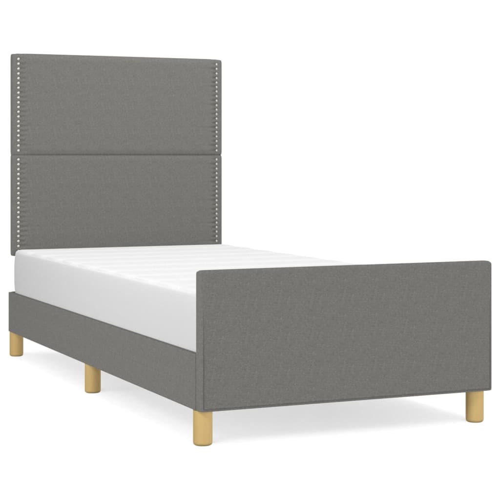 Bedframe zonder matras 100x200 cm stof donkergrijs is nu te koop bij PeponiXL, paradijselijk wonen!
