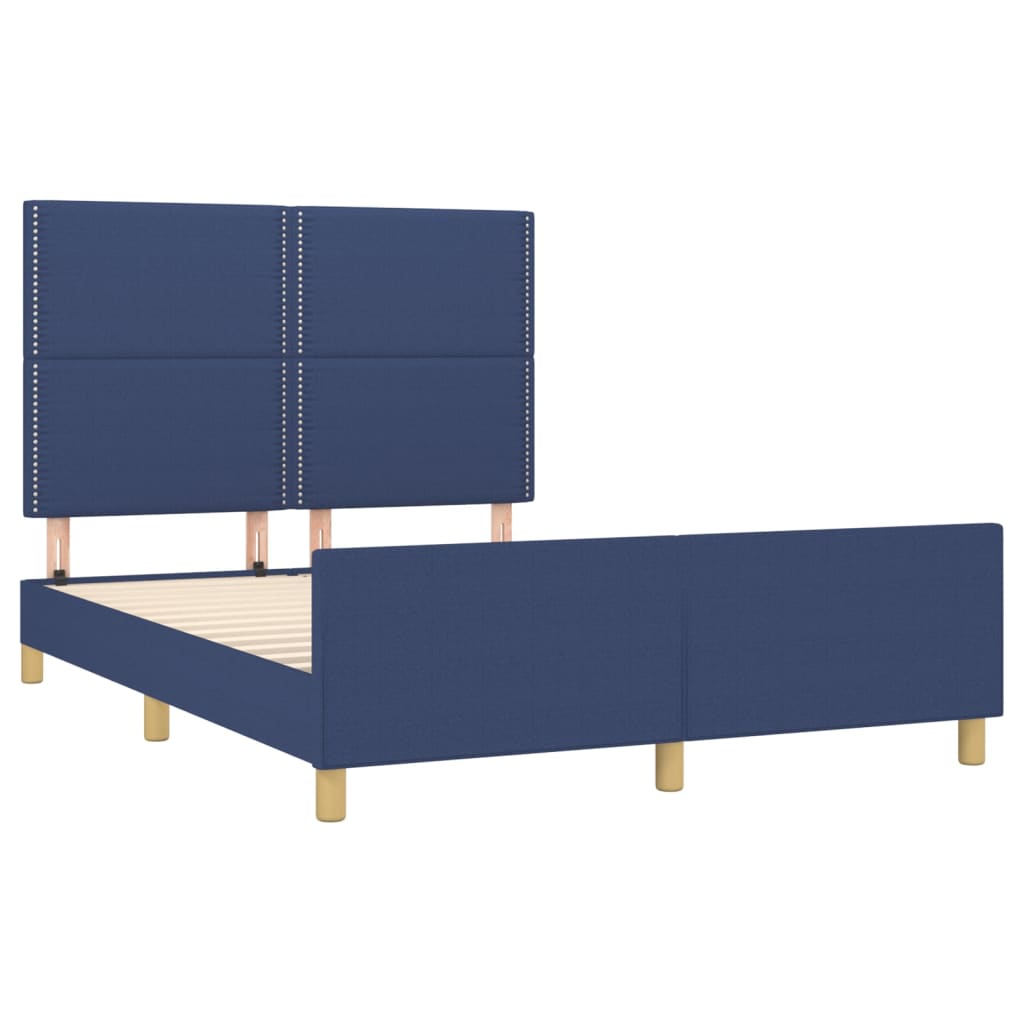 Bedframe zonder matras stof blauw 140x190 cm is nu te koop bij PeponiXL, paradijselijk wonen!
