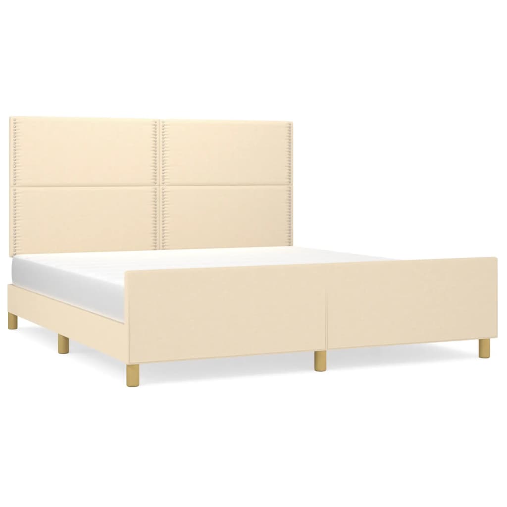 Bedframe zonder matras stof crèmekleurig 180x200 cm is nu te koop bij PeponiXL, paradijselijk wonen!