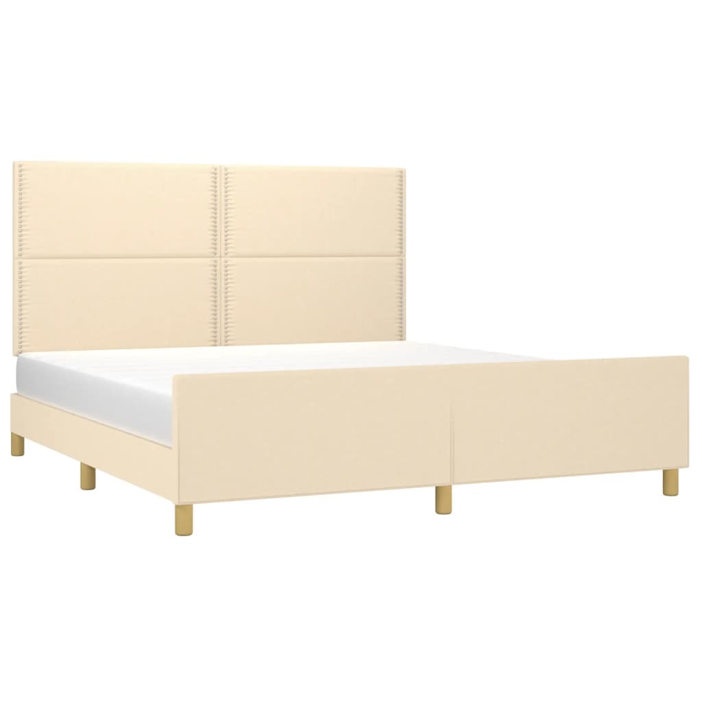 Bedframe zonder matras stof crèmekleurig 180x200 cm is nu te koop bij PeponiXL, paradijselijk wonen!