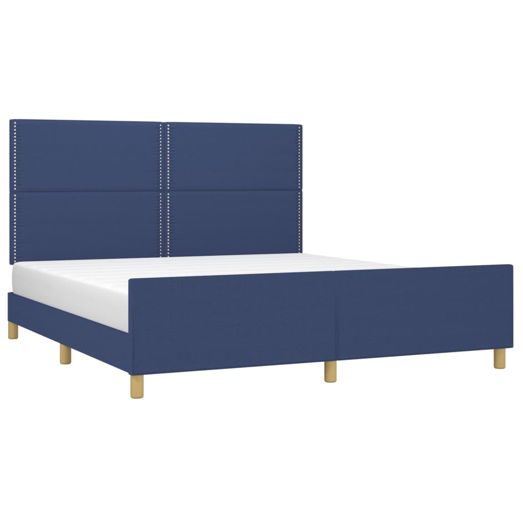 Bedframe zonder matras stof blauw 180x200 cm is nu te koop bij PeponiXL, paradijselijk wonen!