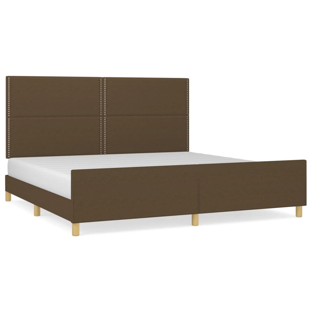 Bedframe zonder matras stof donkerbruin 200x200 cm is nu te koop bij PeponiXL, paradijselijk wonen!
